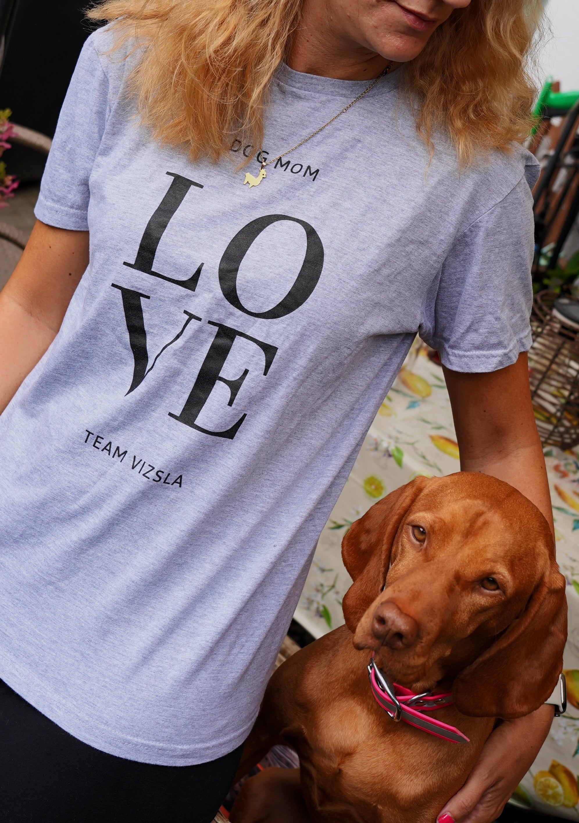 Dog Mom Love T-Shirt – Team Vizsla Shirt für Hundemamas